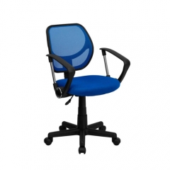 Flash Furniture WA-3074-BK-A-GG Mesh Office / Task Chair with Nylon Frame, Swivel Base, and Polyurethane Arms
