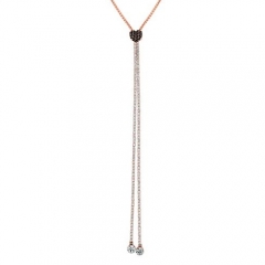 Crystal pave heart toggle necklace