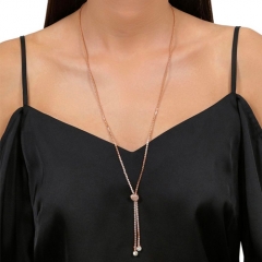 Crystal pave heart toggle necklace