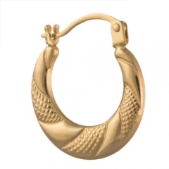 Gift packaged 'Alette' 9ct yellow gold creole earrings