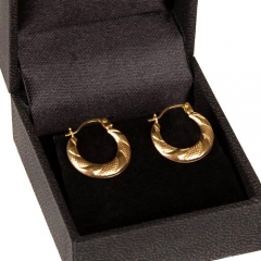 Gift packaged 'Alette' 9ct yellow gold creole earrings