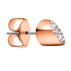 Rose gold 'Brilliant' crystal stud earrings