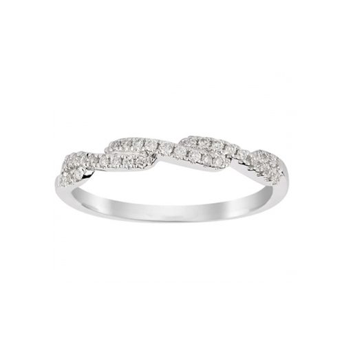 9ct White Gold 0.17ct Diamond Cross Over Eternity Ring