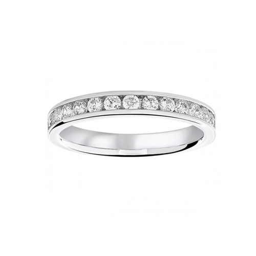 Platinum 0.50 Carat Brilliant Cut Half Eternity Ring