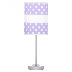 Purple Polka Dots Custom Name V085 Lamp
