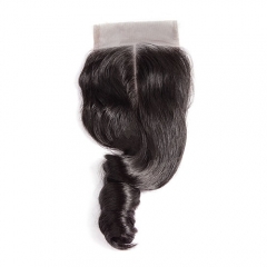 Vetersluiting Braziliaanse Losse Golf Remy Haar Natuurlijke Kleur 100% Menselijk Haar 4 ''x 4'' gratis Verzending