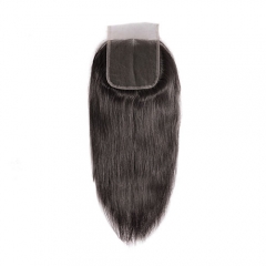Braziliaanse Straight Vetersluiting Remy Haar Natuurlijke Kleur 100% Menselijk Haar 4 ''x 4'' Gratis verzending