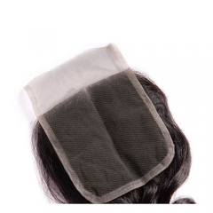Vetersluiting Braziliaanse Losse Golf Remy Haar Natuurlijke Kleur 100% Menselijk Haar 4 ''x 4'' gratis Verzending