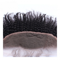 Frontale Sluiting Pre Geplukt Met Baby Haar Mongoolse Afro Kinky Krullend Remy Haar Natuurlijke Zwarte Menselijk haar Dolago