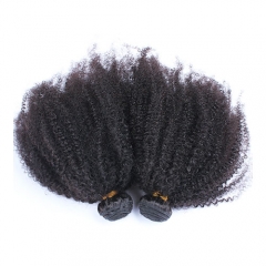 Mongoolse Afro Kinky Krullend Haar Met Sluiting 4 stks 3 Dolago Haarproducten Bundels Met Sluiting Human Hair Weave Remy