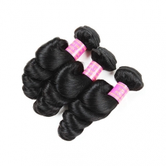 Indische Losse Golf Bundels Met Vetersluiting Niet Remy menselijk Haar Bundels Met Sluiting Met Baby Haar Gratis Midden Drie