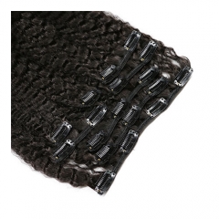 Haar Braziliaanse Remy Kinky Straight Haar Clip In Human Hair Extensions Natuurlijke Kleur 8 Stuks/set Volledige Hoofd Sets 120G